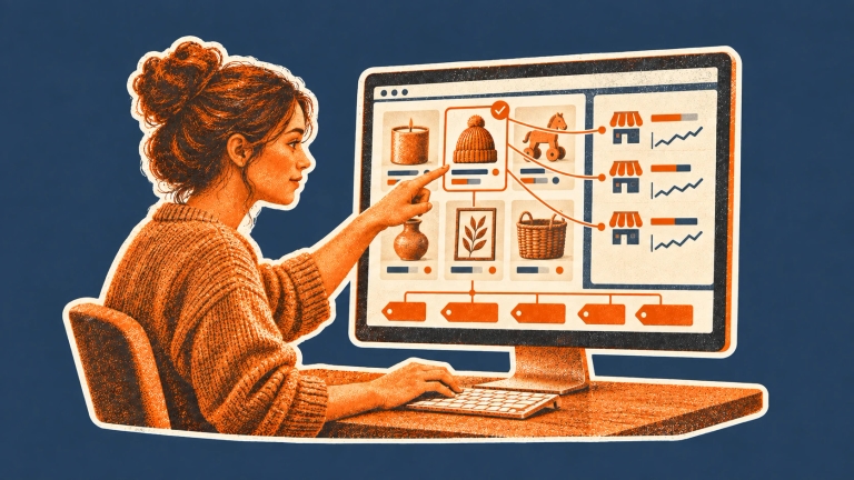Cover illustration for How to research Etsy listings and competitors